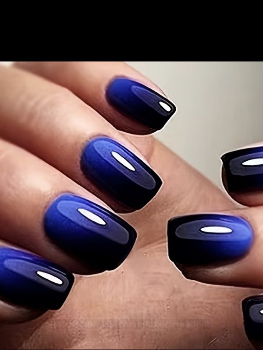 🔥3/$21 Blue to Black Ombre Press On Nails